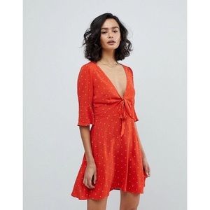 Free People, orange and yellow polka dot dress
